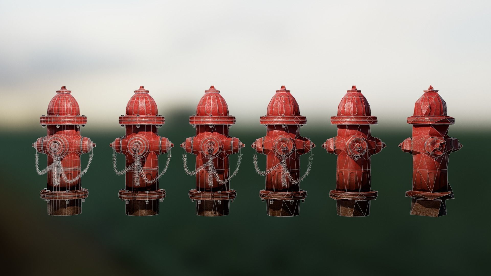Fire Hydrant Game Ready Model Low-poly 3D model_31