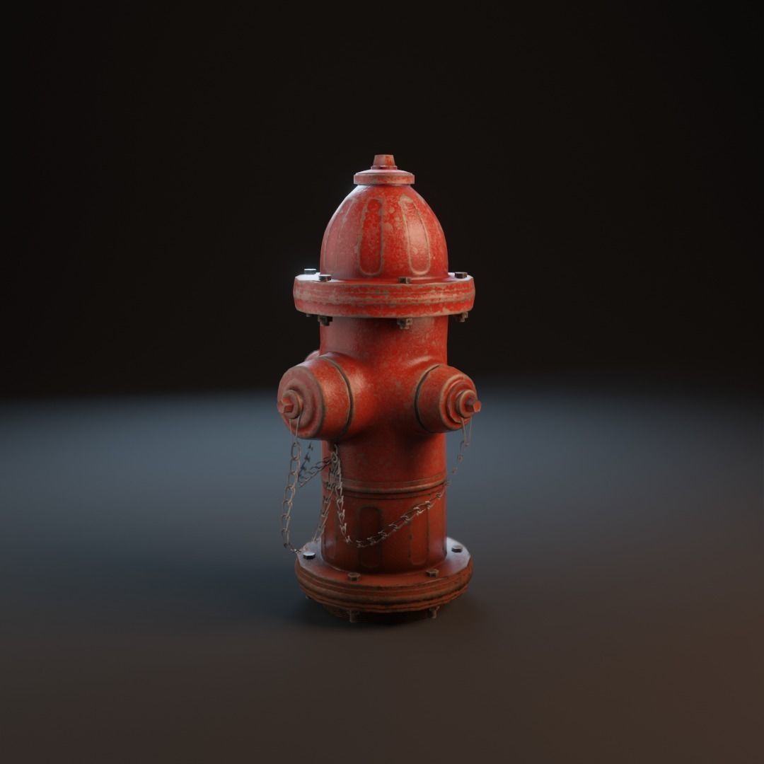 Fire Hydrant Game Ready Model Low-poly 3D model_10