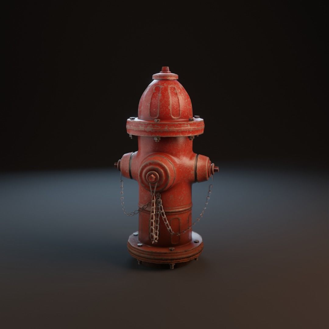 Fire Hydrant Game Ready Model Low-poly 3D model_11
