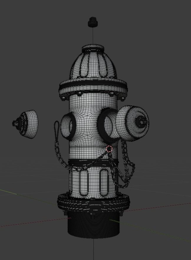 Fire Hydrant Game Ready Model Low-poly 3D model_15