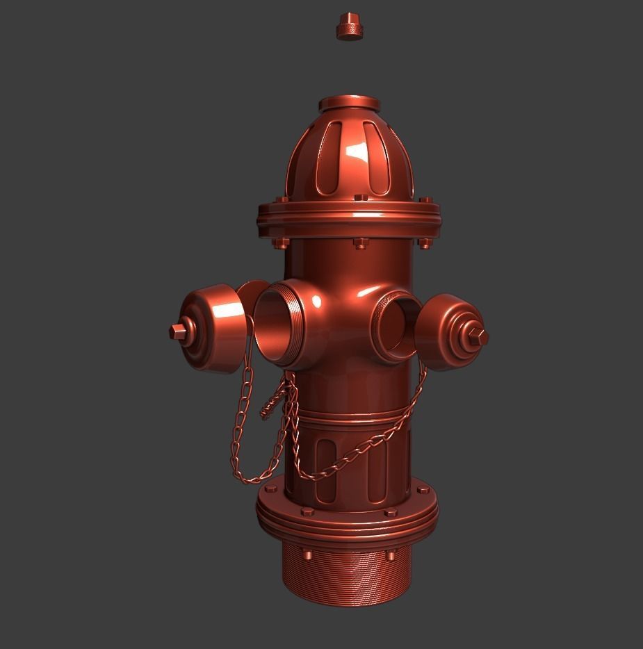 Fire Hydrant Game Ready Model Low-poly 3D model_16