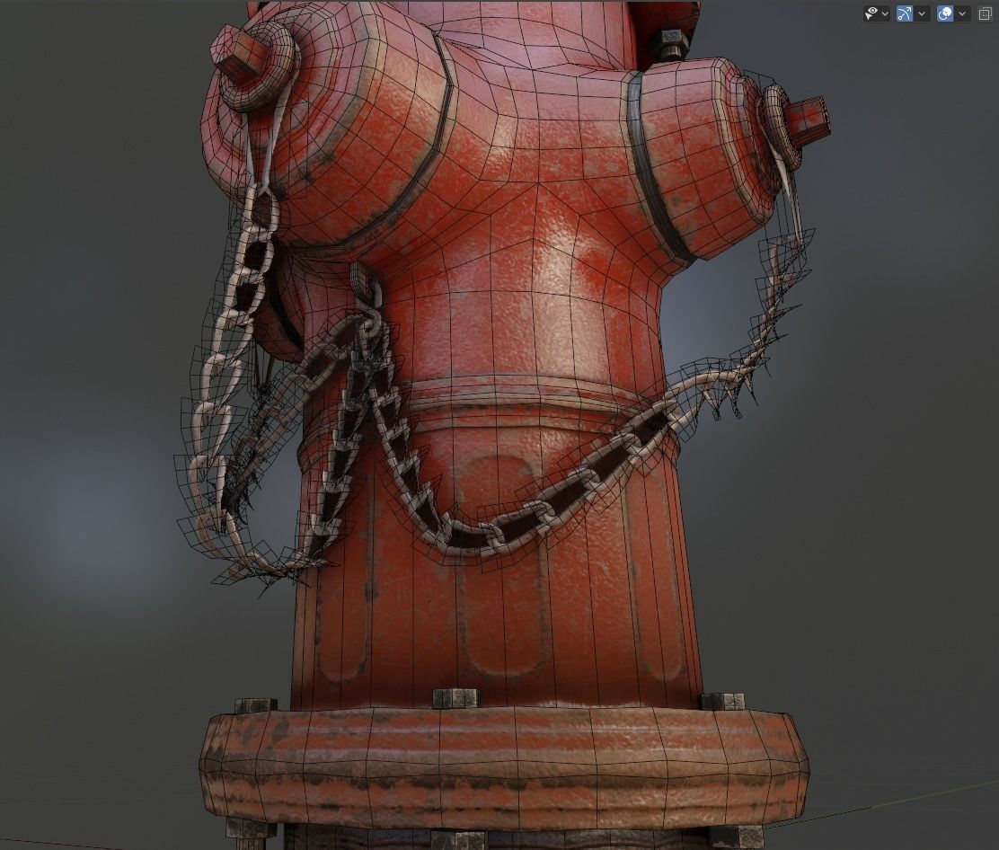 Fire Hydrant Game Ready Model Low-poly 3D model_27