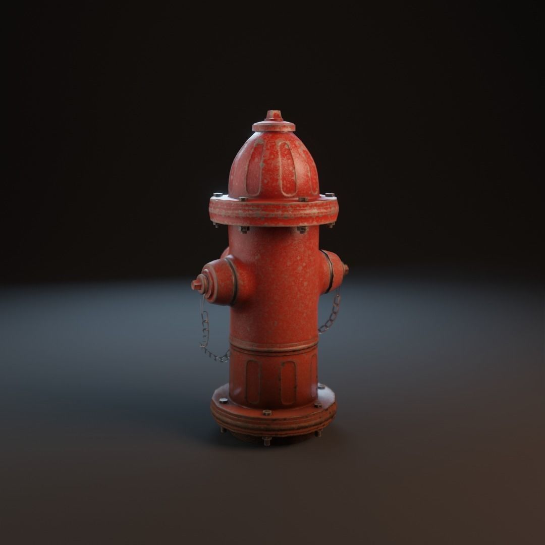 Fire Hydrant Game Ready Model Low-poly 3D model_8