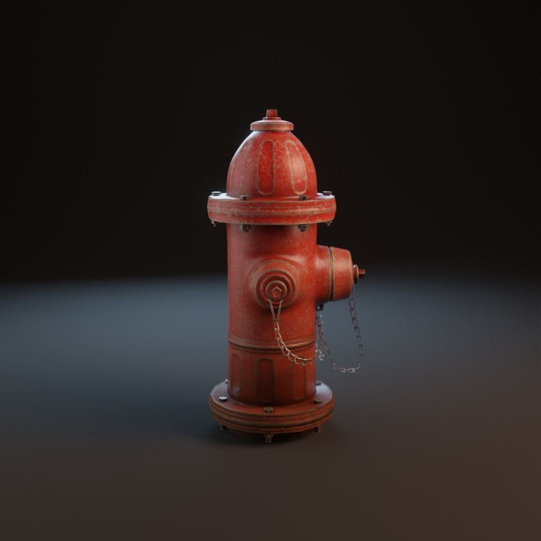 Fire Hydrant Game Ready Model Low-poly 3D model_6