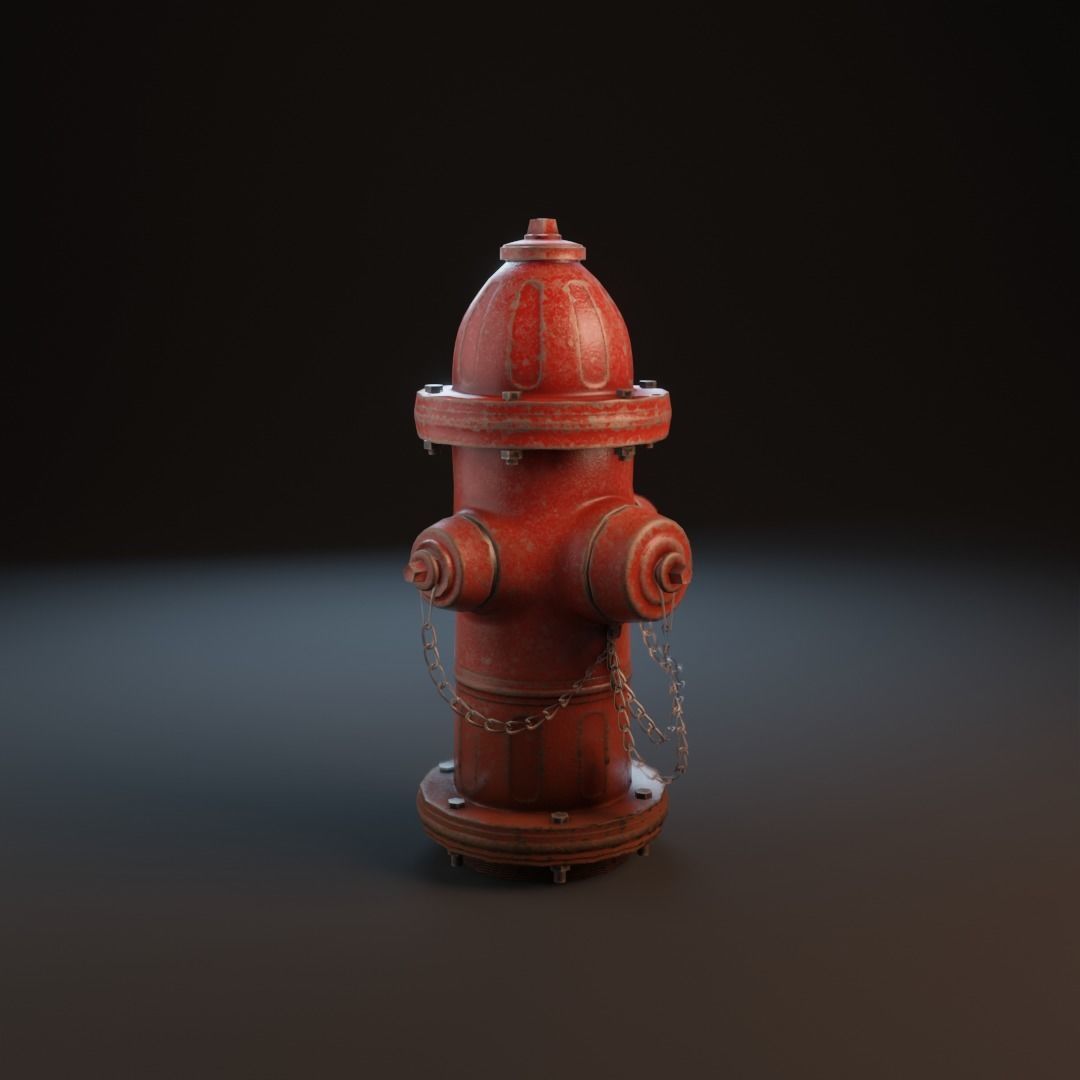 Fire Hydrant Game Ready Model Low-poly 3D model_5