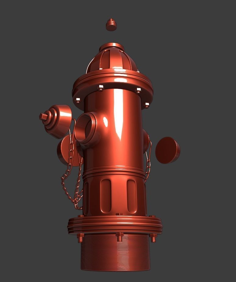 Fire Hydrant Game Ready Model Low-poly 3D model_17