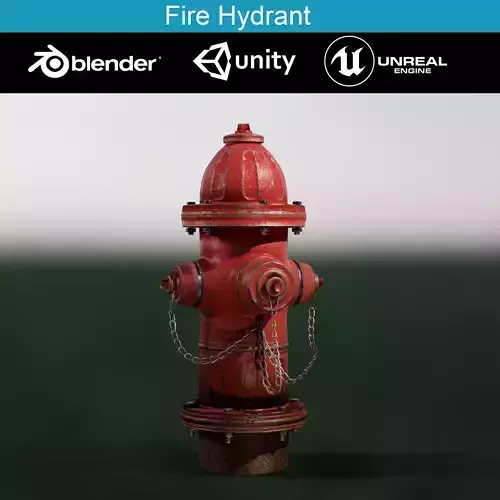 Fire Hydrant Game Ready Model Low-poly 3D model