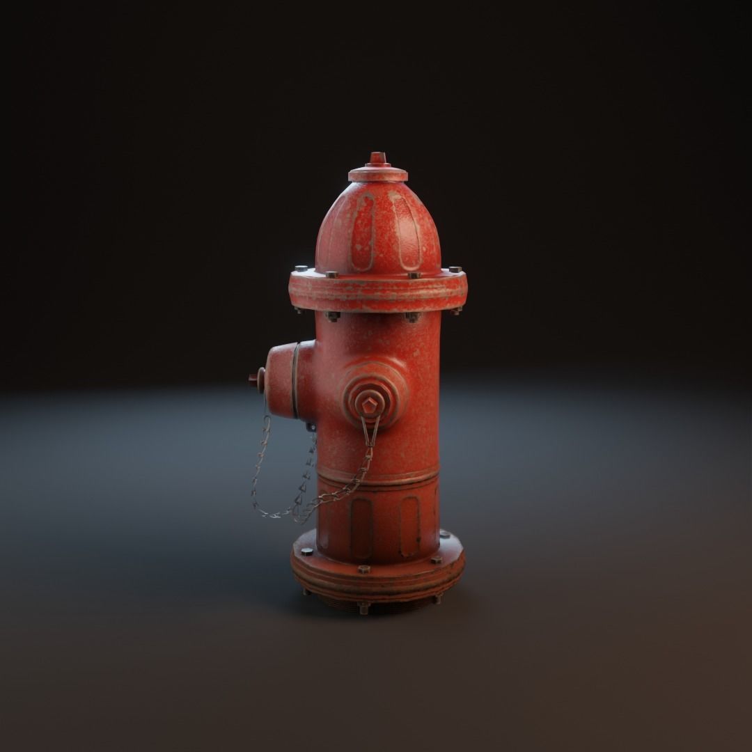 Fire Hydrant Game Ready Model Low-poly 3D model_9