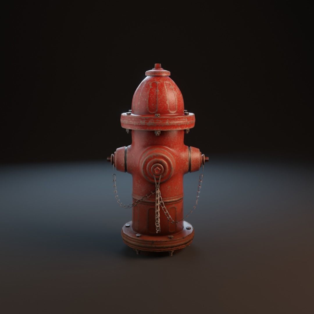 Fire Hydrant Game Ready Model Low-poly 3D model_12