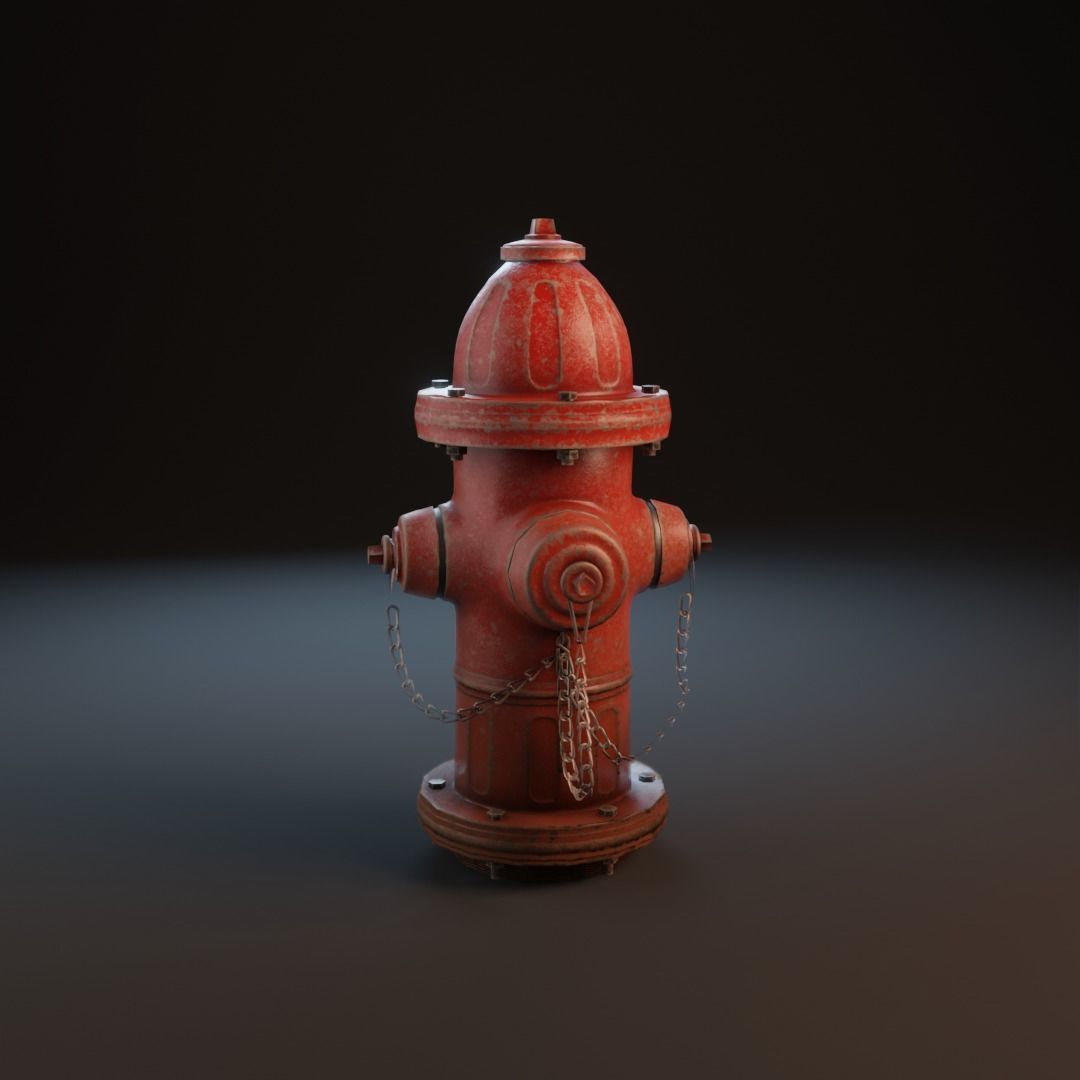 Fire Hydrant Game Ready Model Low-poly 3D model_4