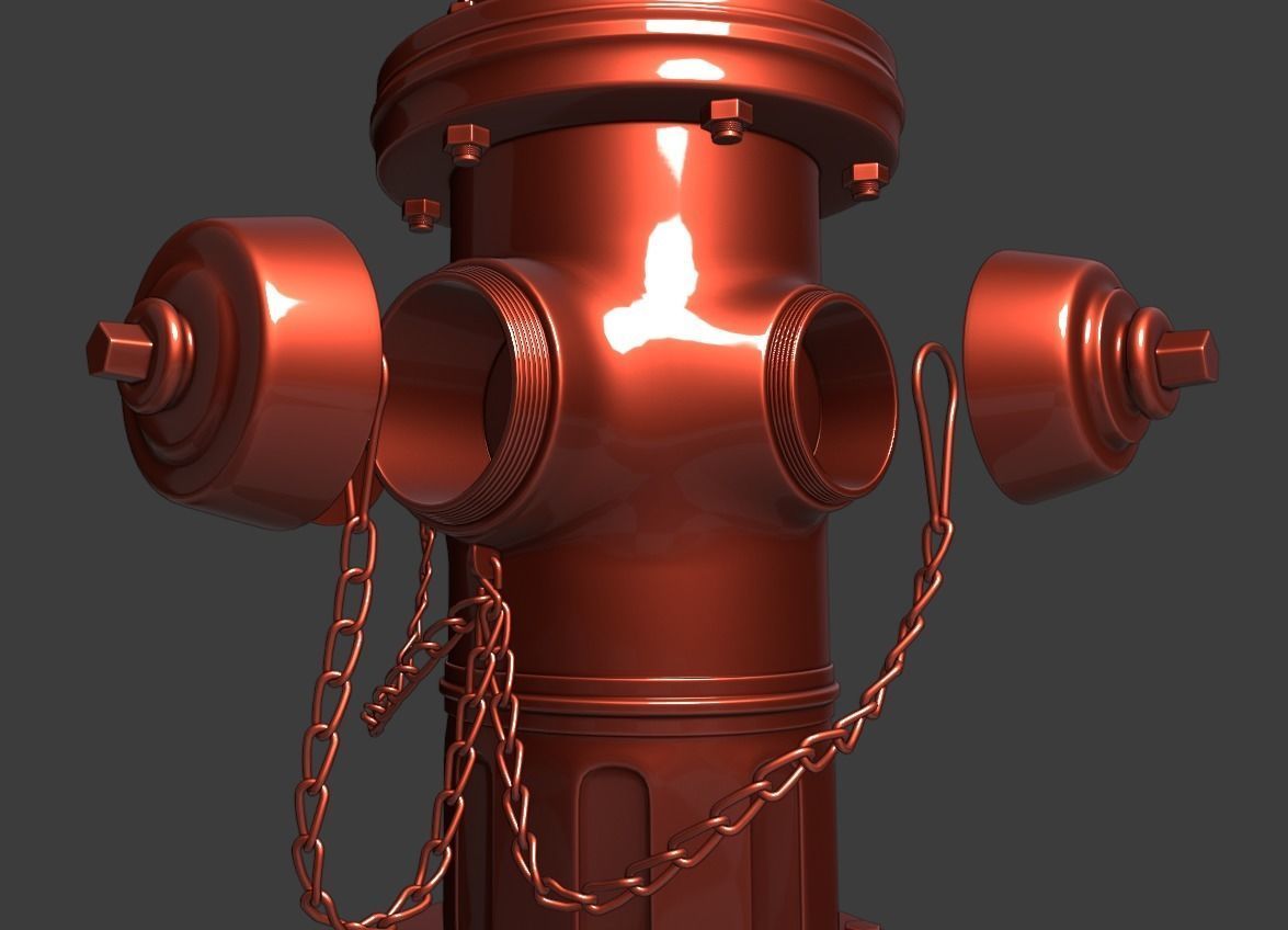 Fire Hydrant Game Ready Model Low-poly 3D model_18
