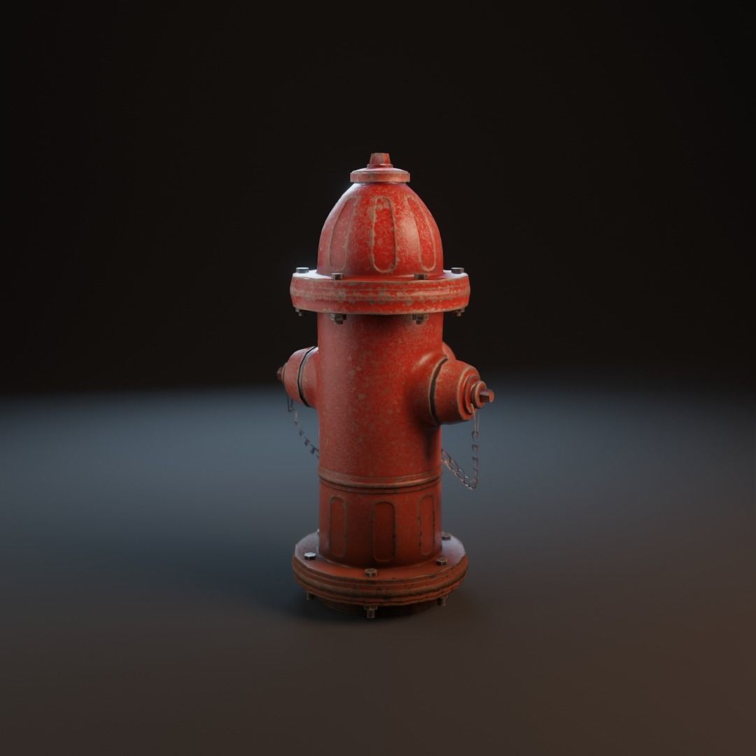 Fire Hydrant Game Ready Model Low-poly 3D model_7