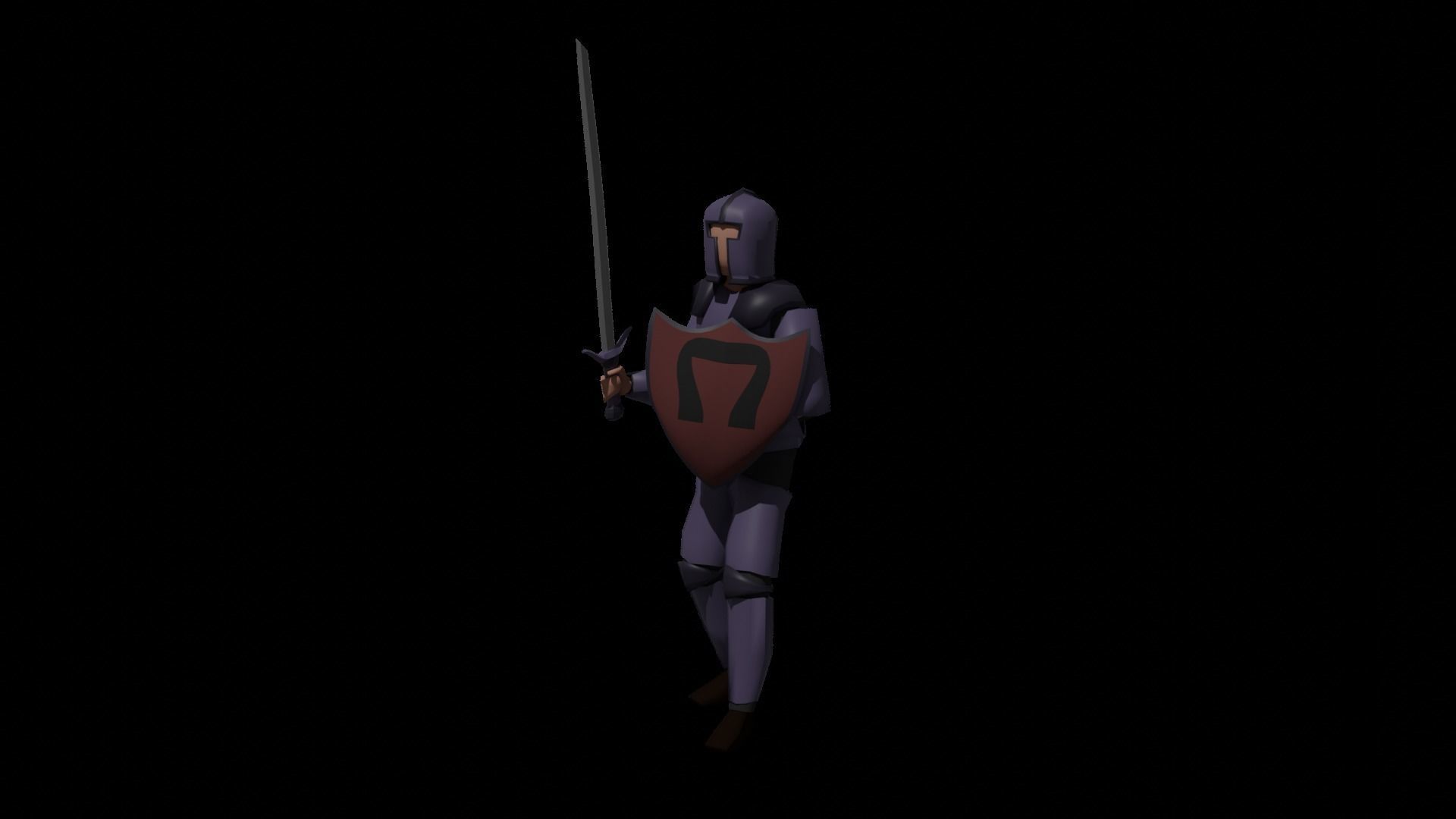 Knight man in shirt 3D model_1