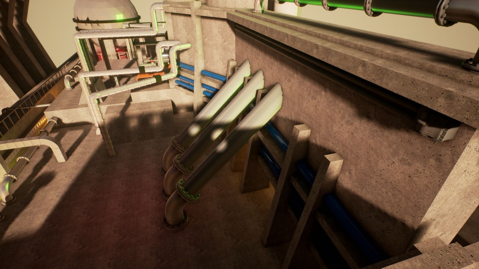 Pipes and ventilations Low-poly 3D model_11