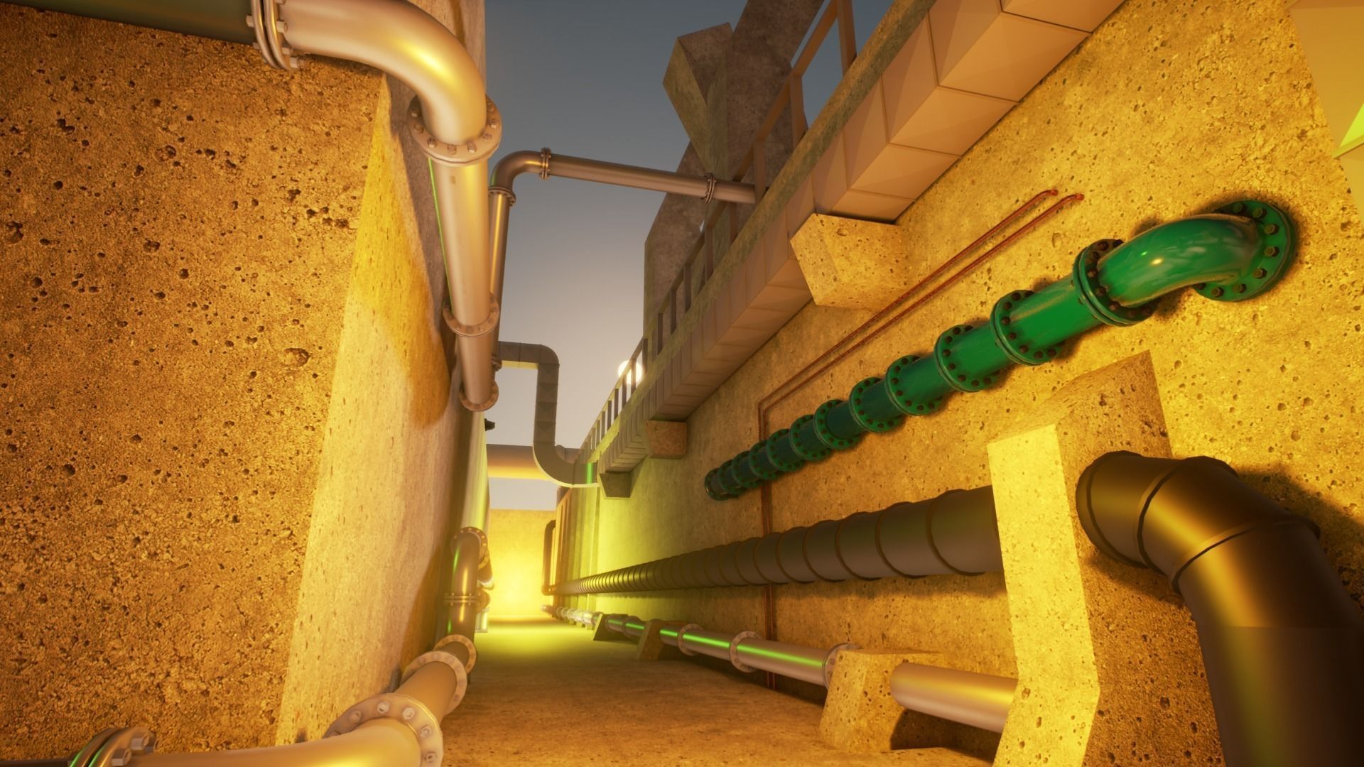 Pipes and ventilations Low-poly 3D model_5