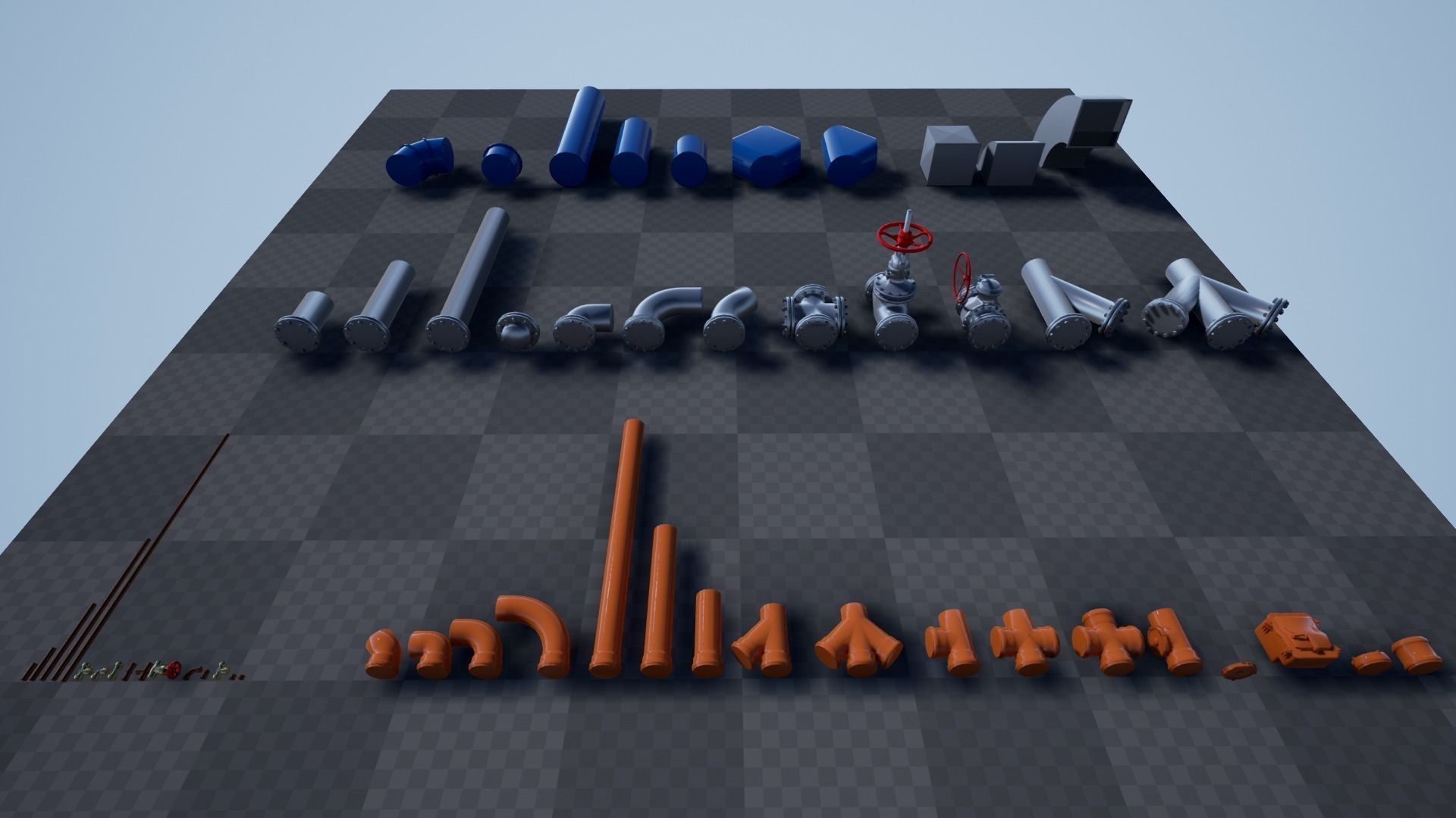 Pipes and ventilations Low-poly 3D model_7