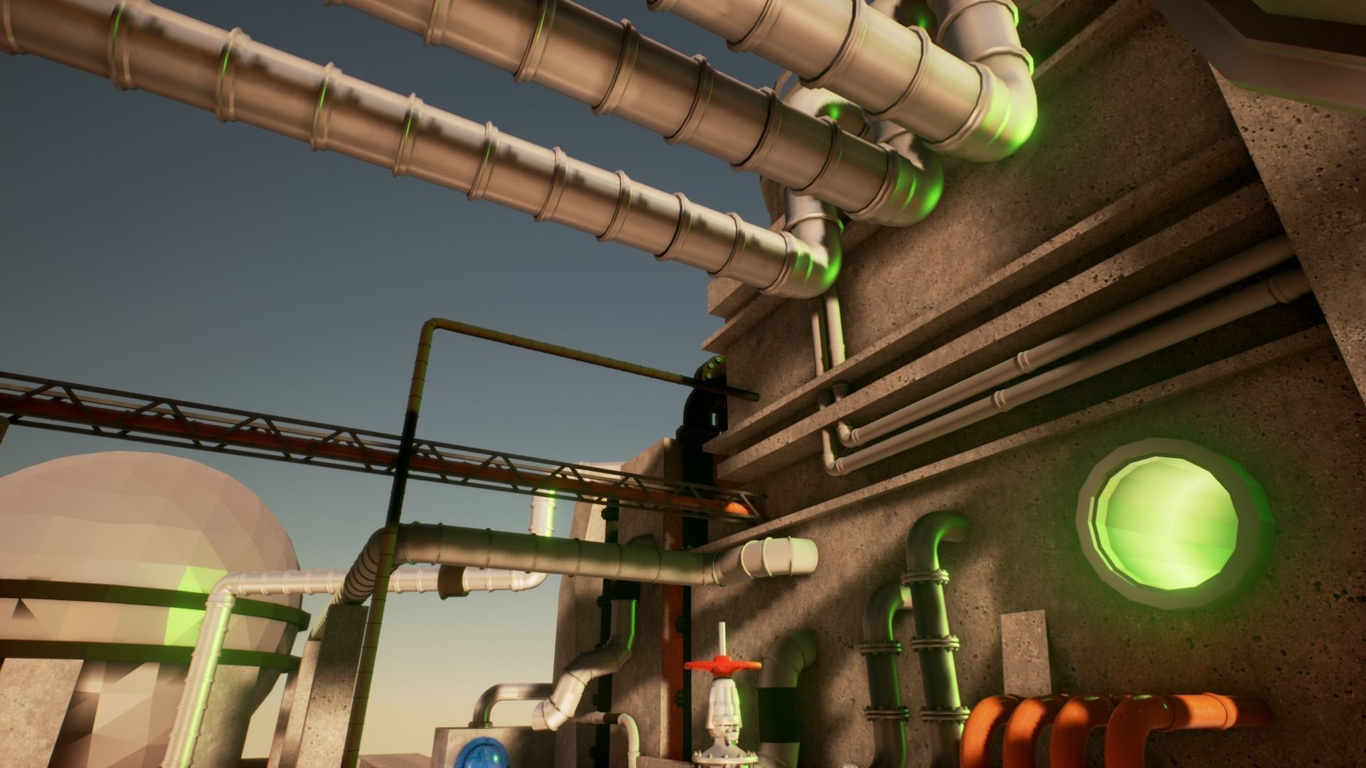 Pipes and ventilations Low-poly 3D model_9