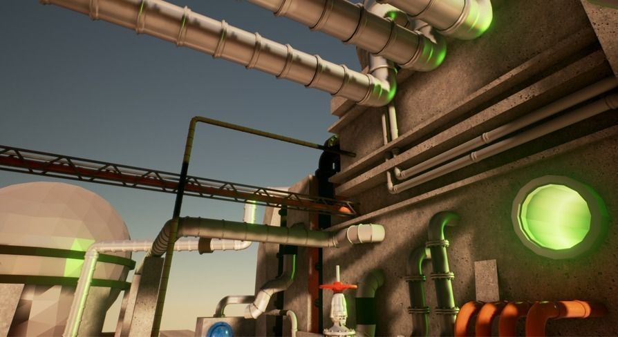 Pipes and ventilations Low-poly 3D model_8
