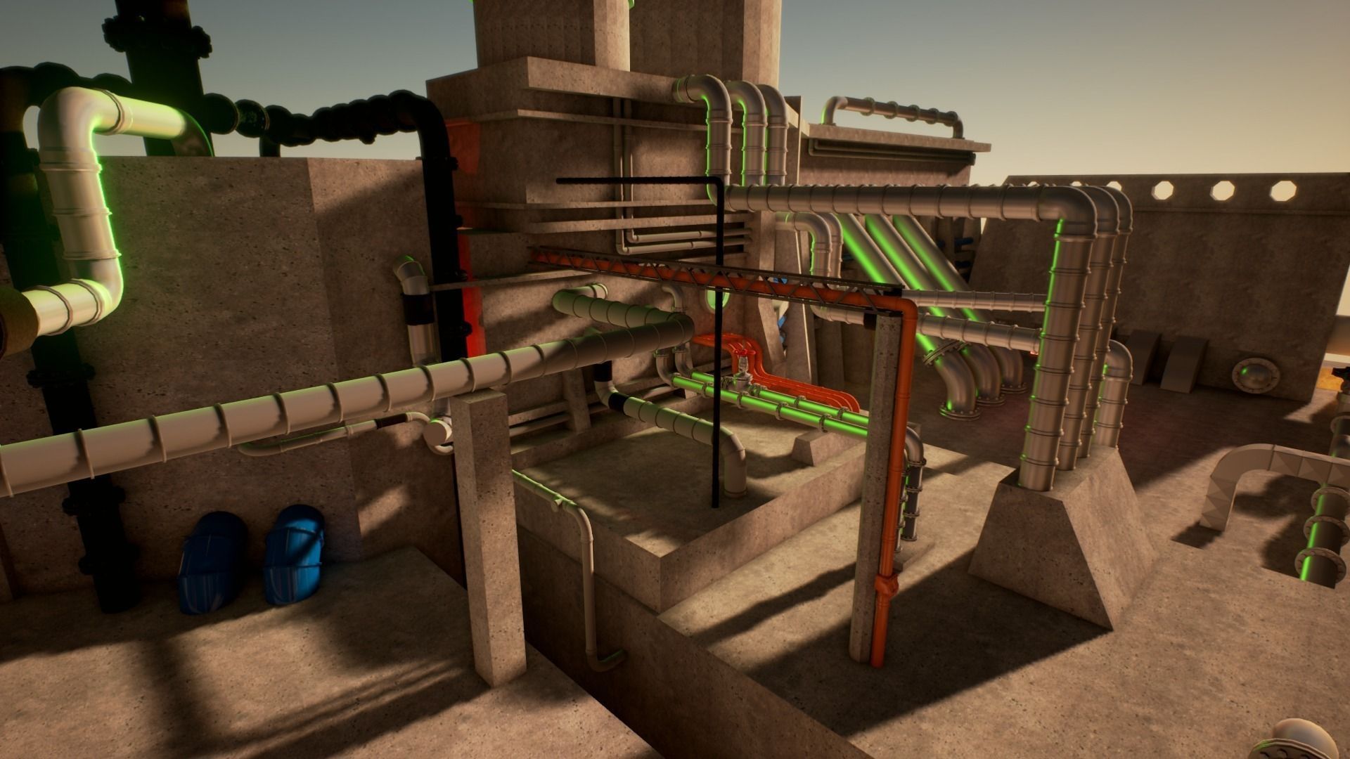 Pipes and ventilations Low-poly 3D model_6