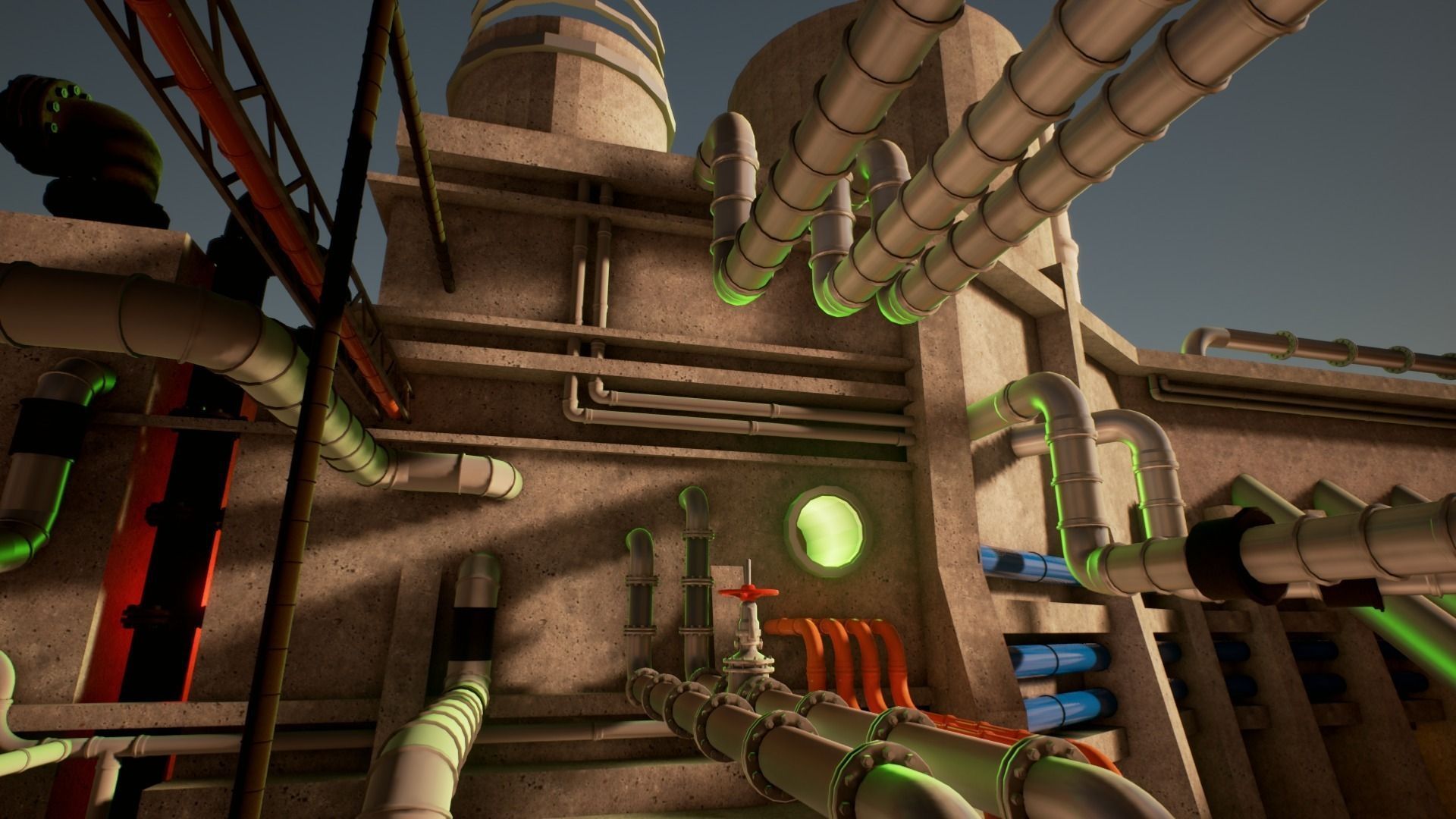 Pipes and ventilations Low-poly 3D model_4