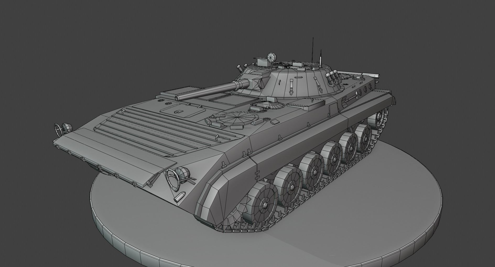 BMP-1K Troop Carrier - Armored vehicle Low-poly 3D model_7
