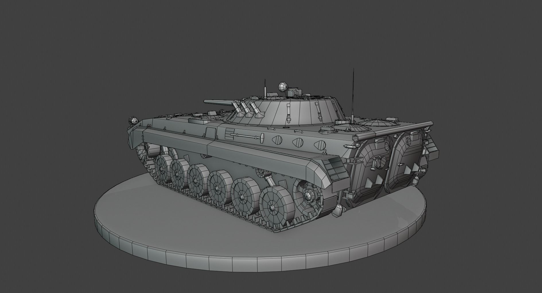 BMP-1K Troop Carrier - Armored vehicle Low-poly 3D model_5