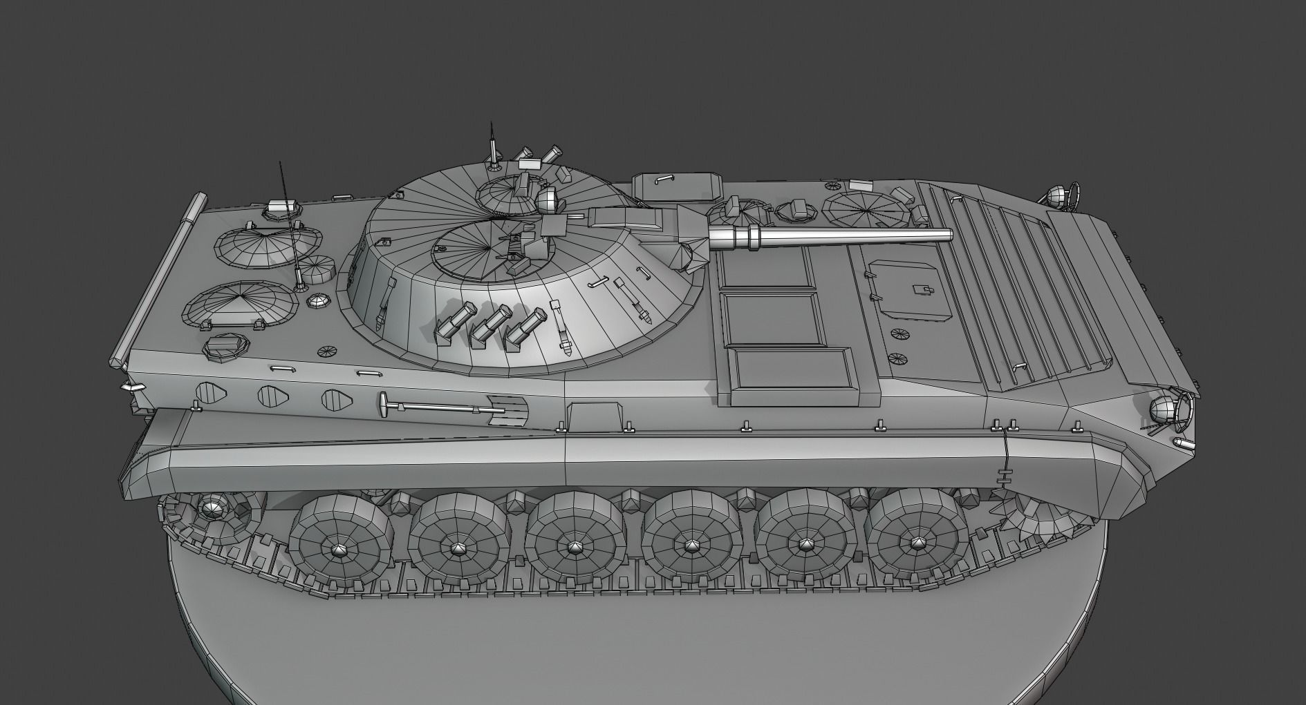BMP-1K Troop Carrier - Armored vehicle Low-poly 3D model_9