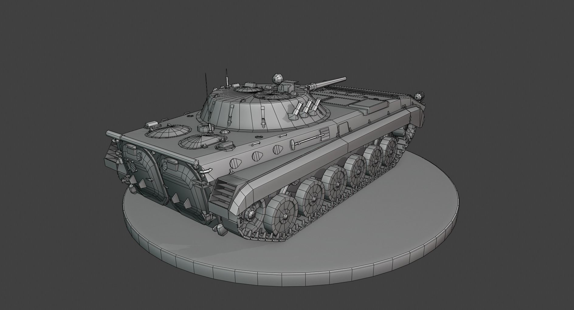BMP-1K Troop Carrier - Armored vehicle Low-poly 3D model_3
