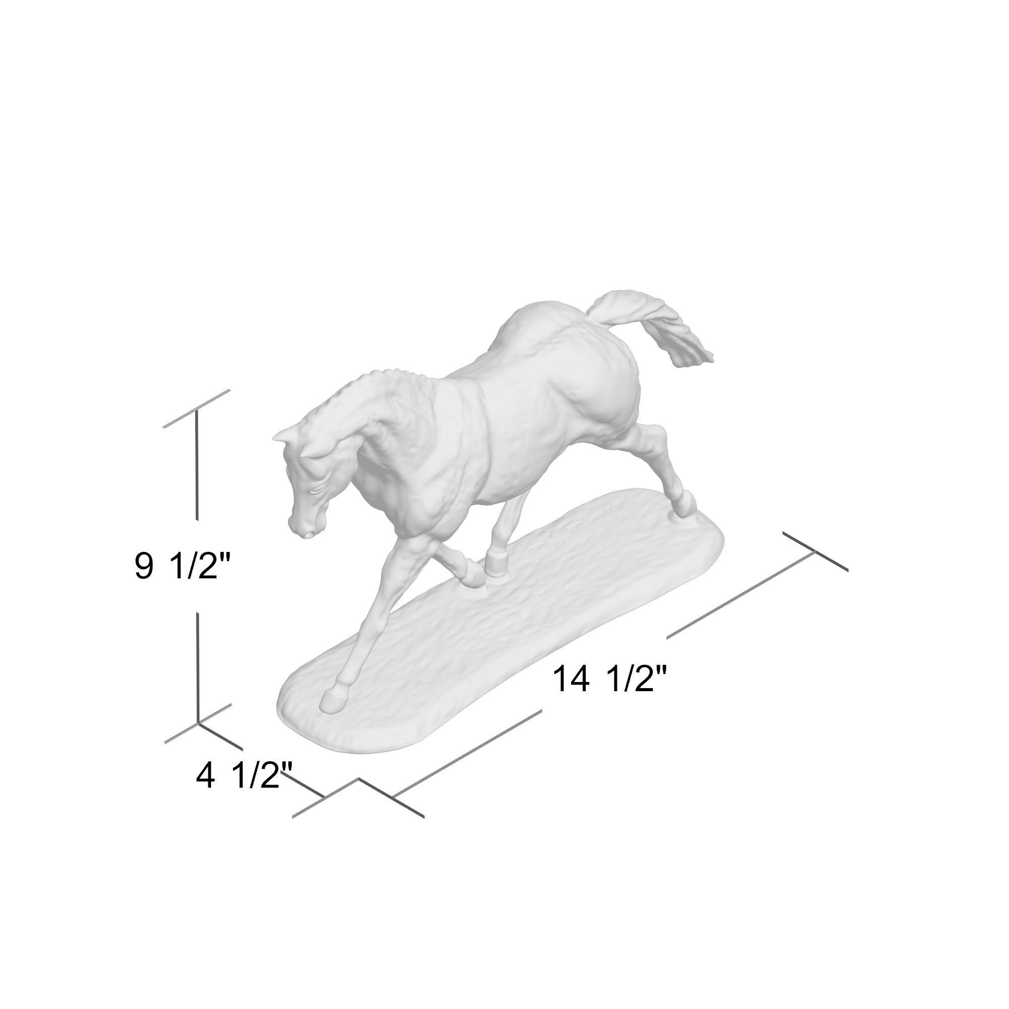 bronze horse Low-poly 3D model_7