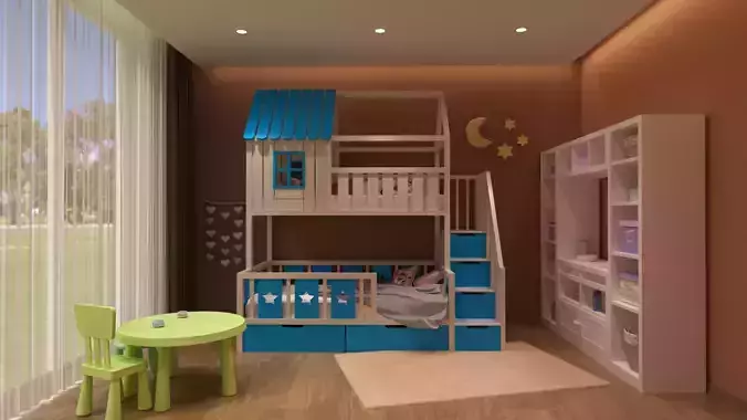 Baby bed 4 3D model