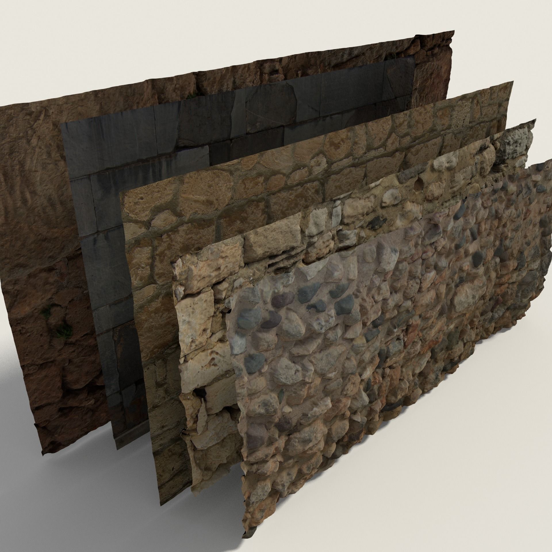 Scanned Wall Collection Pack 3D model_0