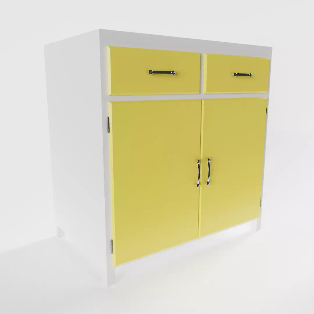 Vintage Kitchen Cabinet 3D model_0
