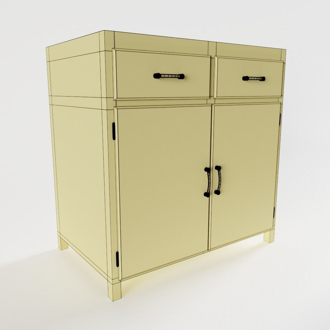 Vintage Kitchen Cabinet 3D model_6