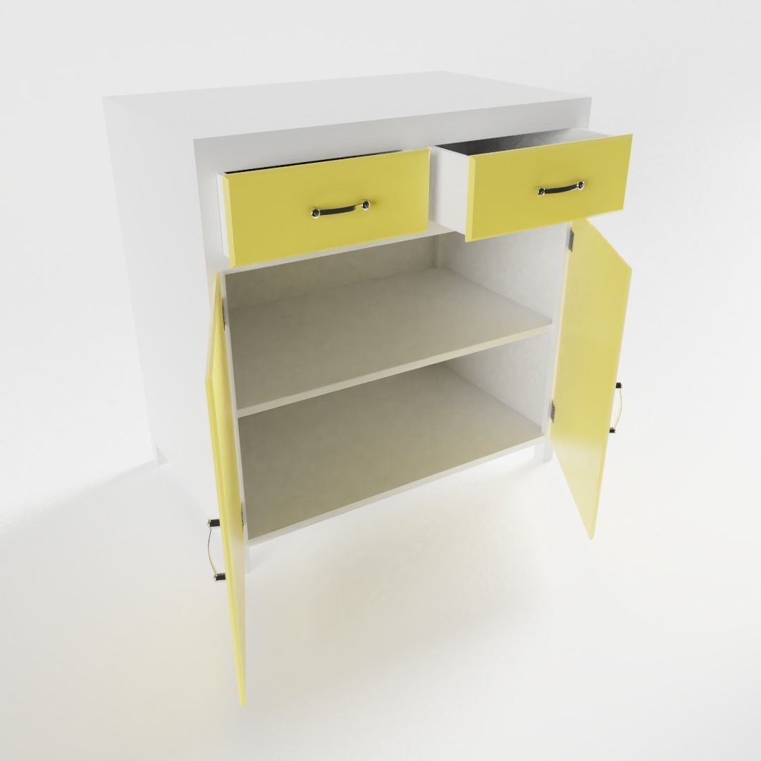 Vintage Kitchen Cabinet 3D model_1