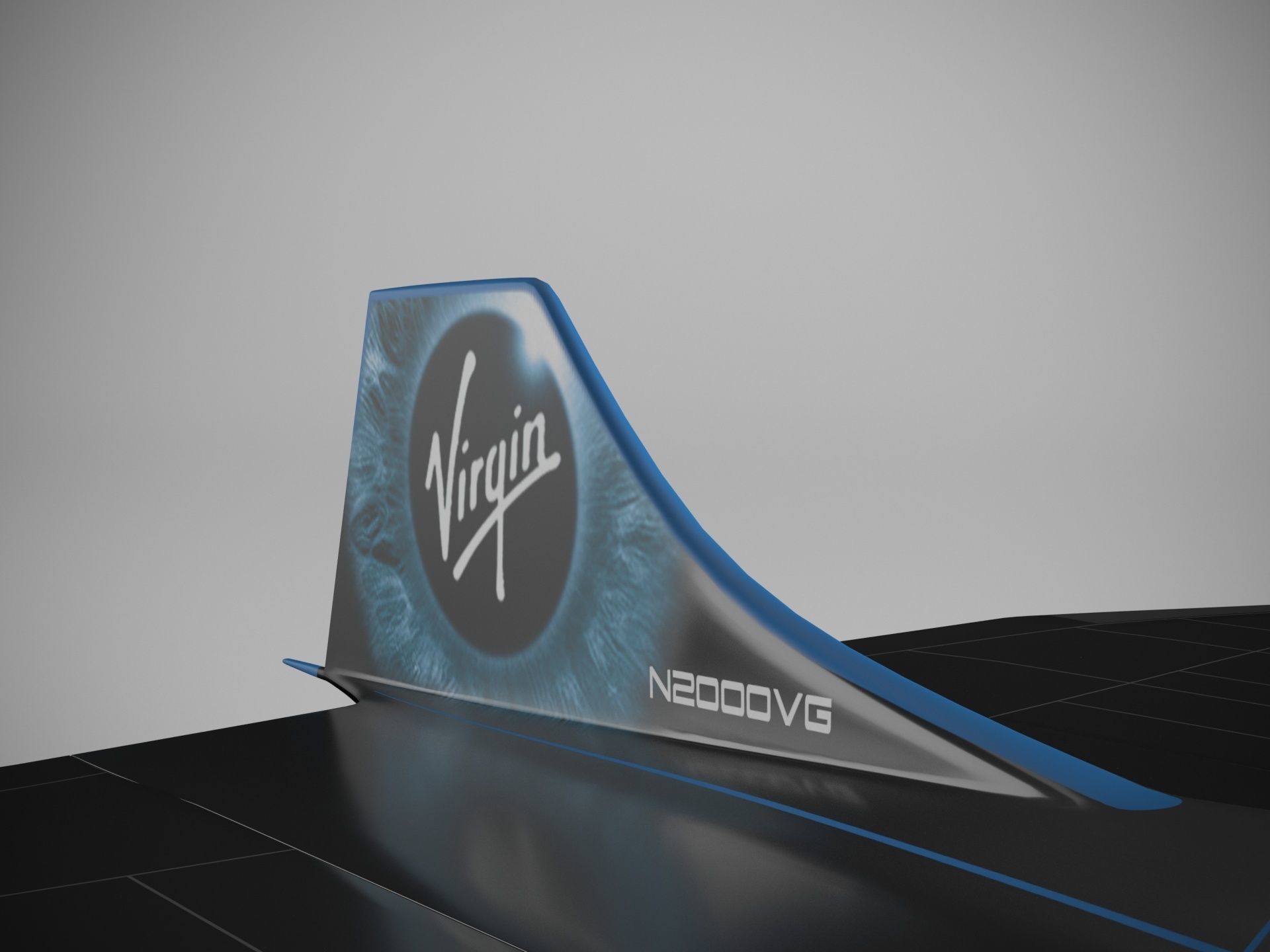Virgin Mach 3 high-speed vehicle spaceship Low-poly 3D model_6