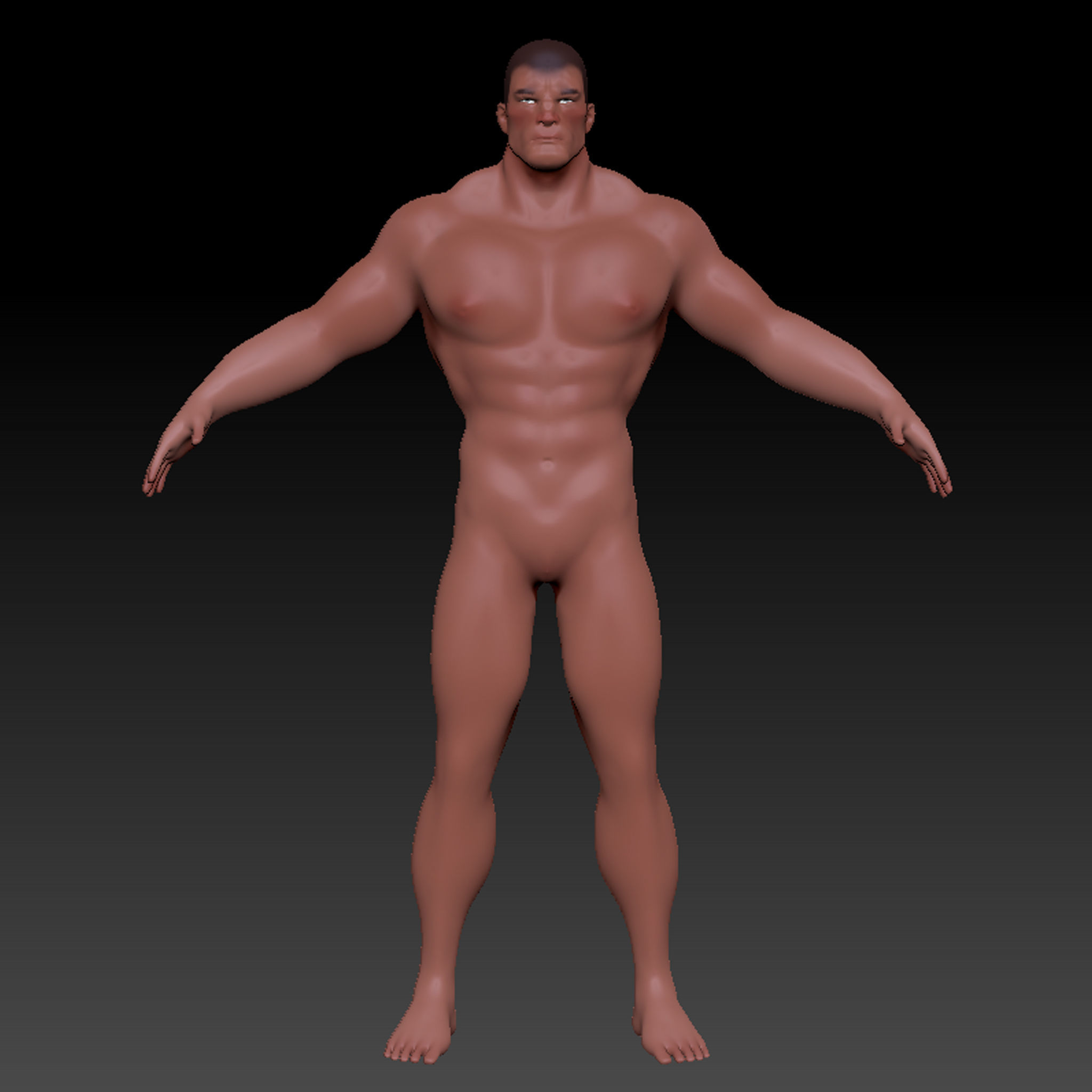 man model male nude Low-poly 3D model_1