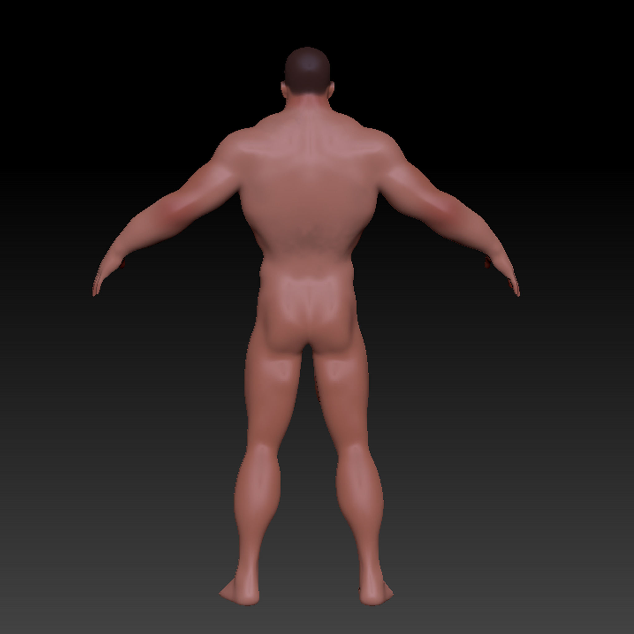man model male nude Low-poly 3D model_3