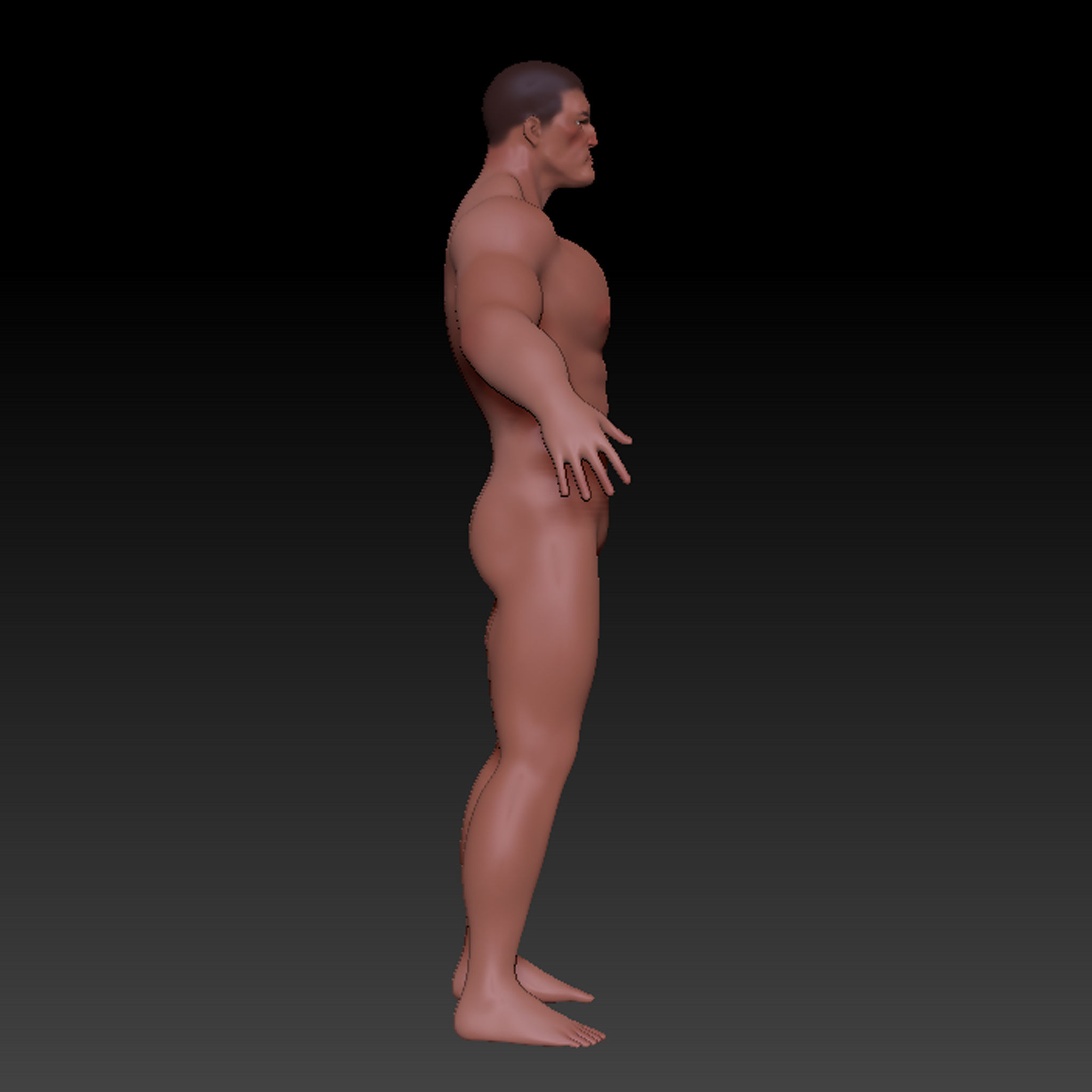 man model male nude Low-poly 3D model_2