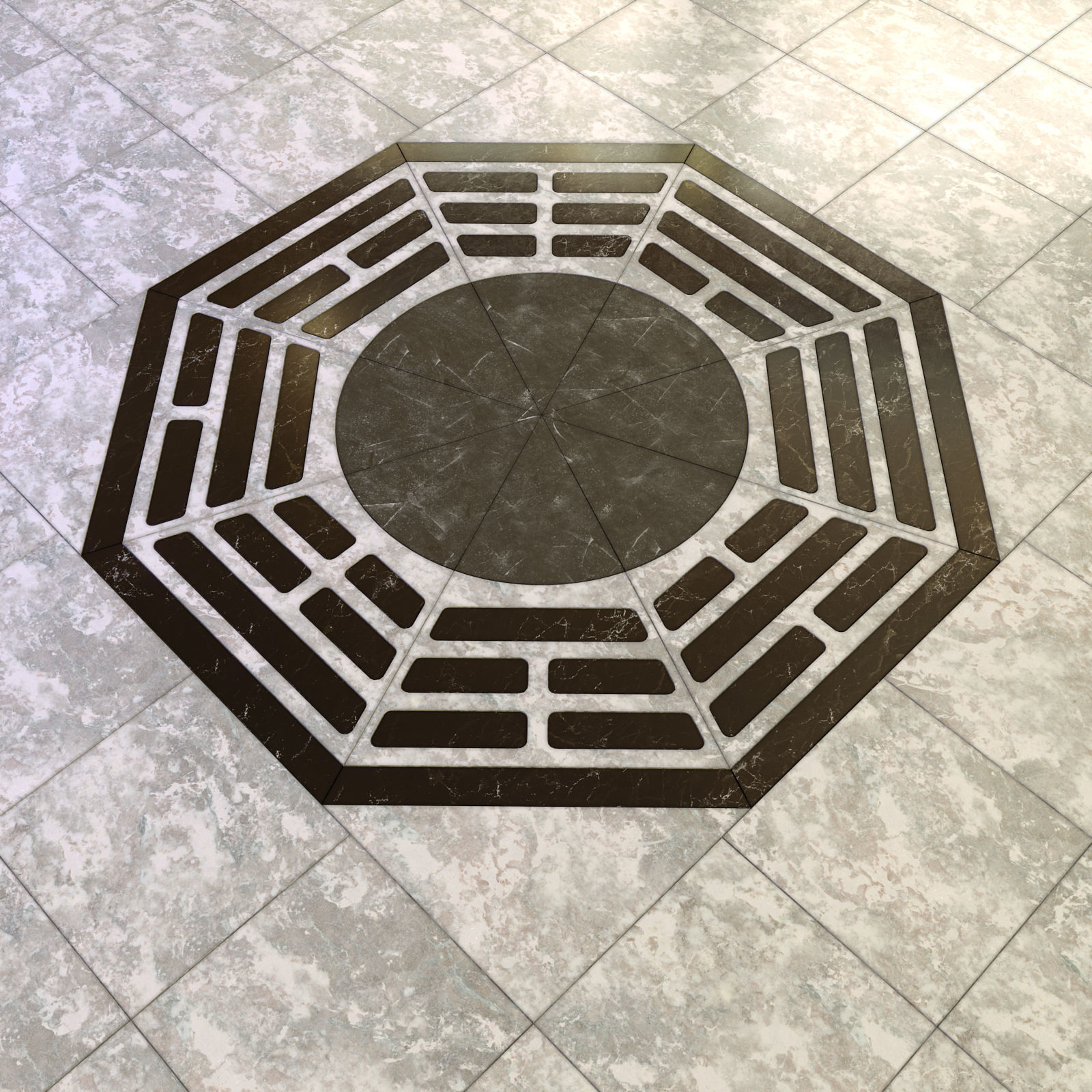 Mandala Floor Tiles 3D model_3