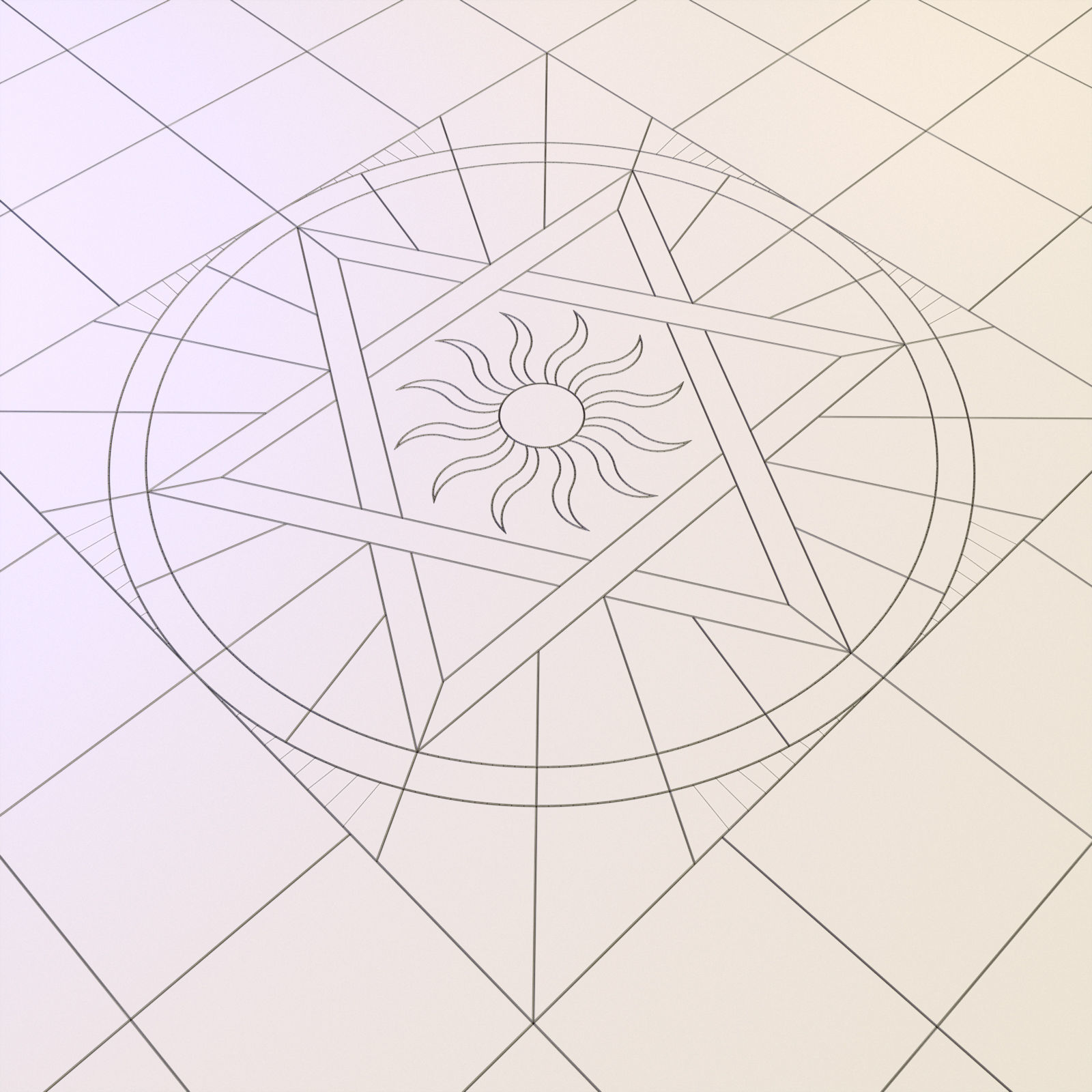 Mandala Floor Tiles 3D model_8