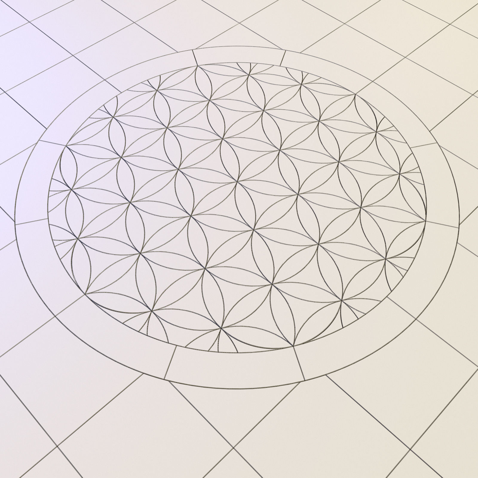 Mandala Floor Tiles 3D model_6