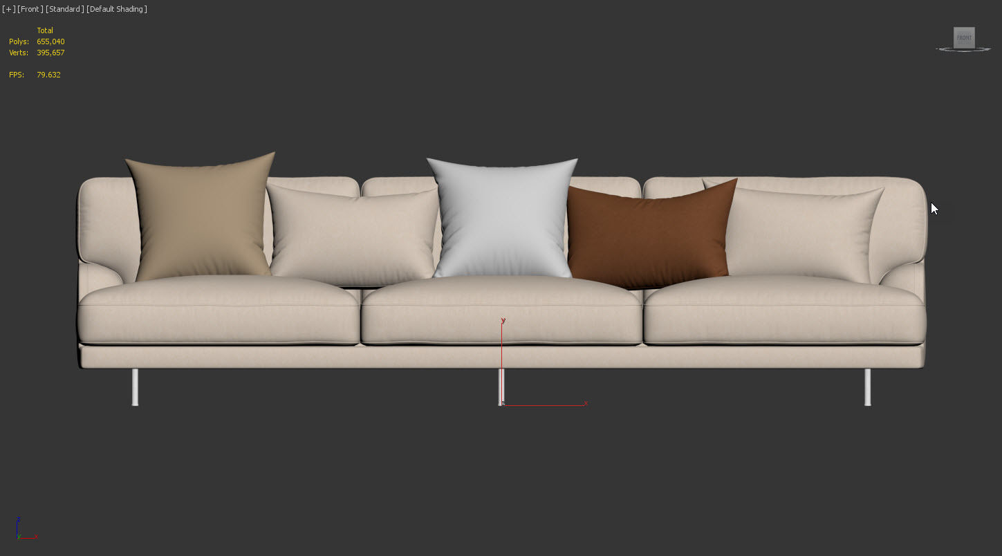 Flaneur Sofa - 3 Seater by GUBI 3D model_8