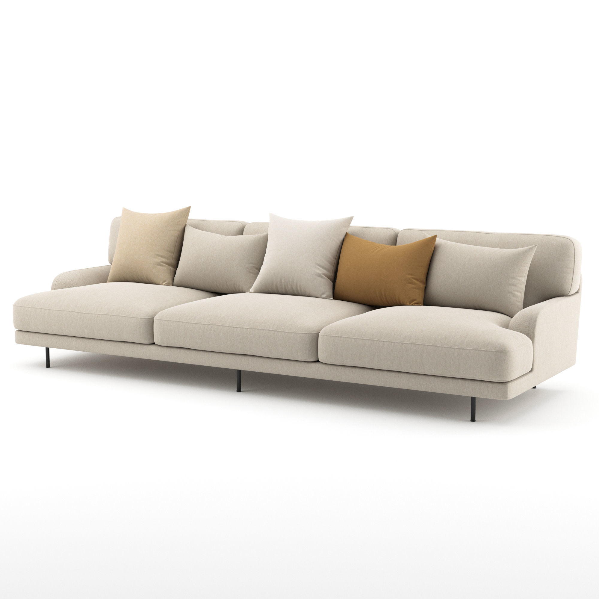 Flaneur Sofa - 3 Seater by GUBI 3D model_6
