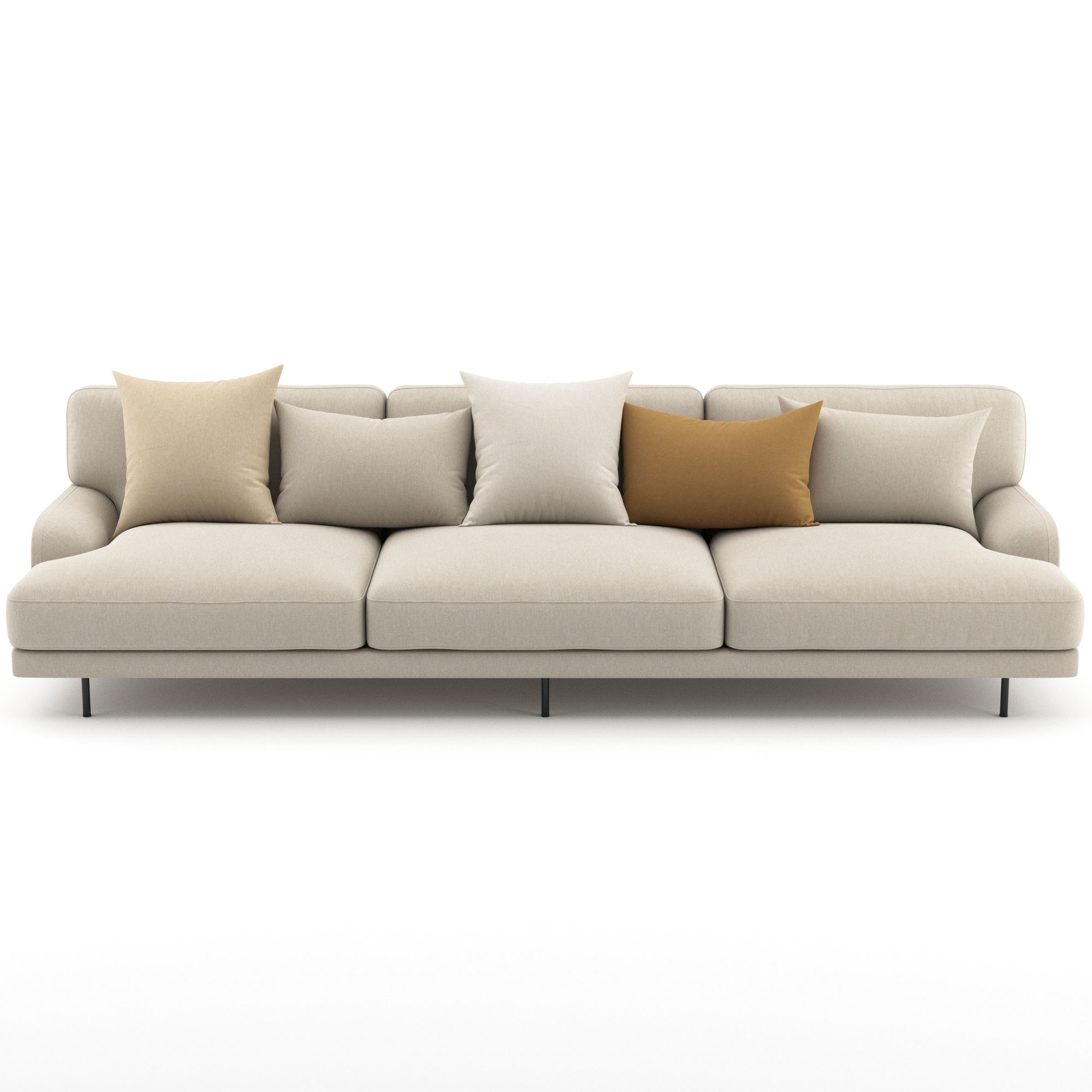 Flaneur Sofa - 3 Seater by GUBI 3D model_4
