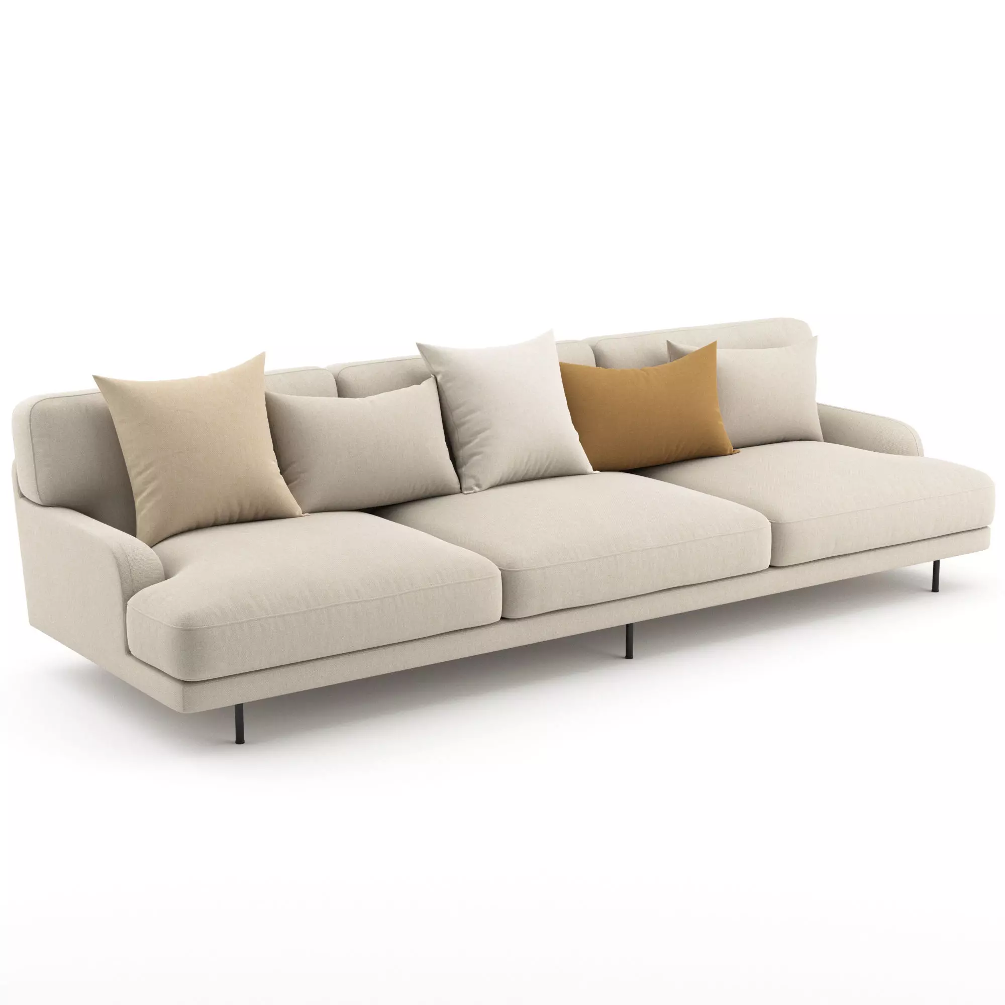 Flaneur Sofa - 3 Seater by GUBI 3D model_0
