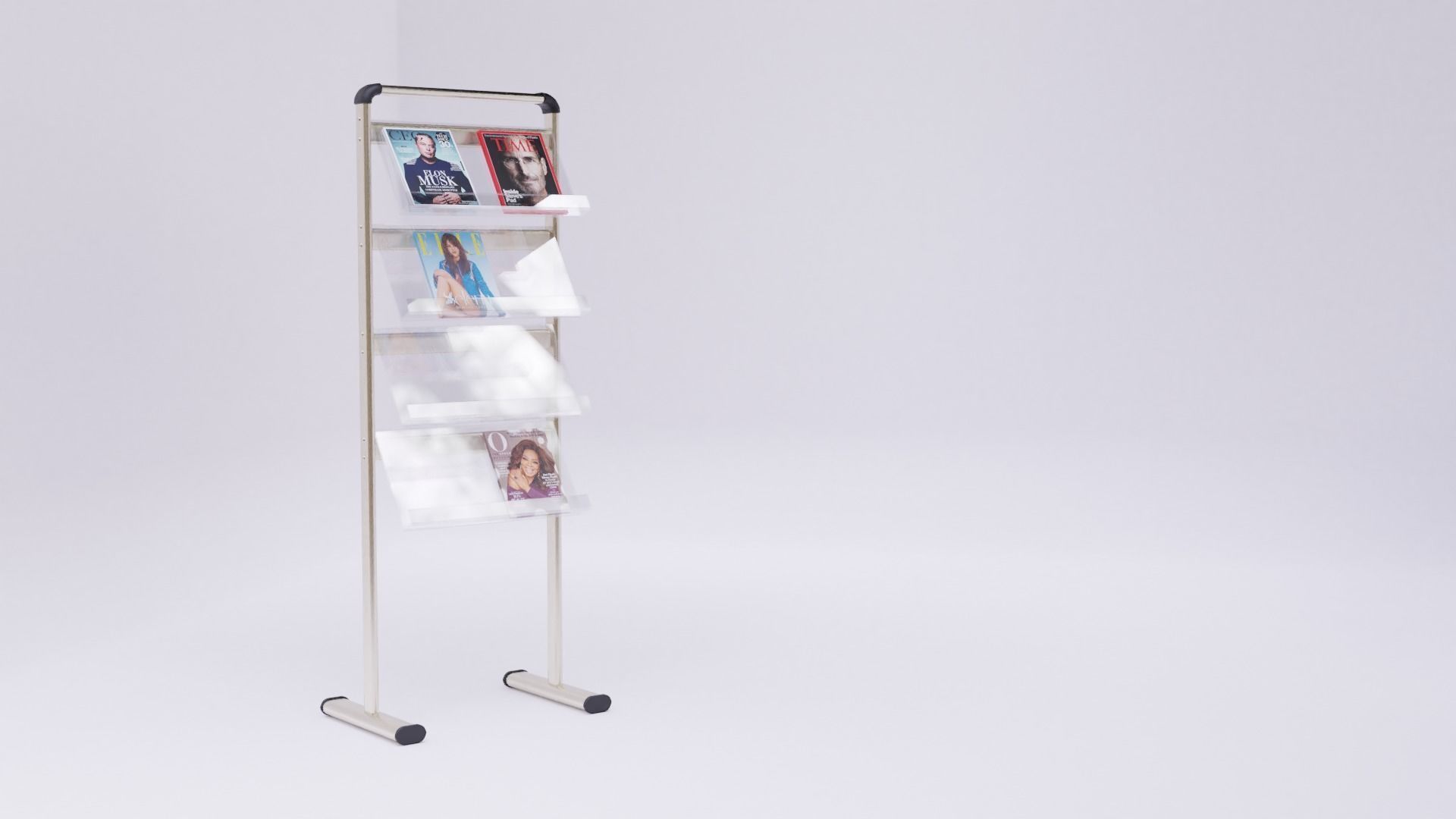 A4 Handout Flyer Magazine Brochure stand holder  Low-poly 3D model_1