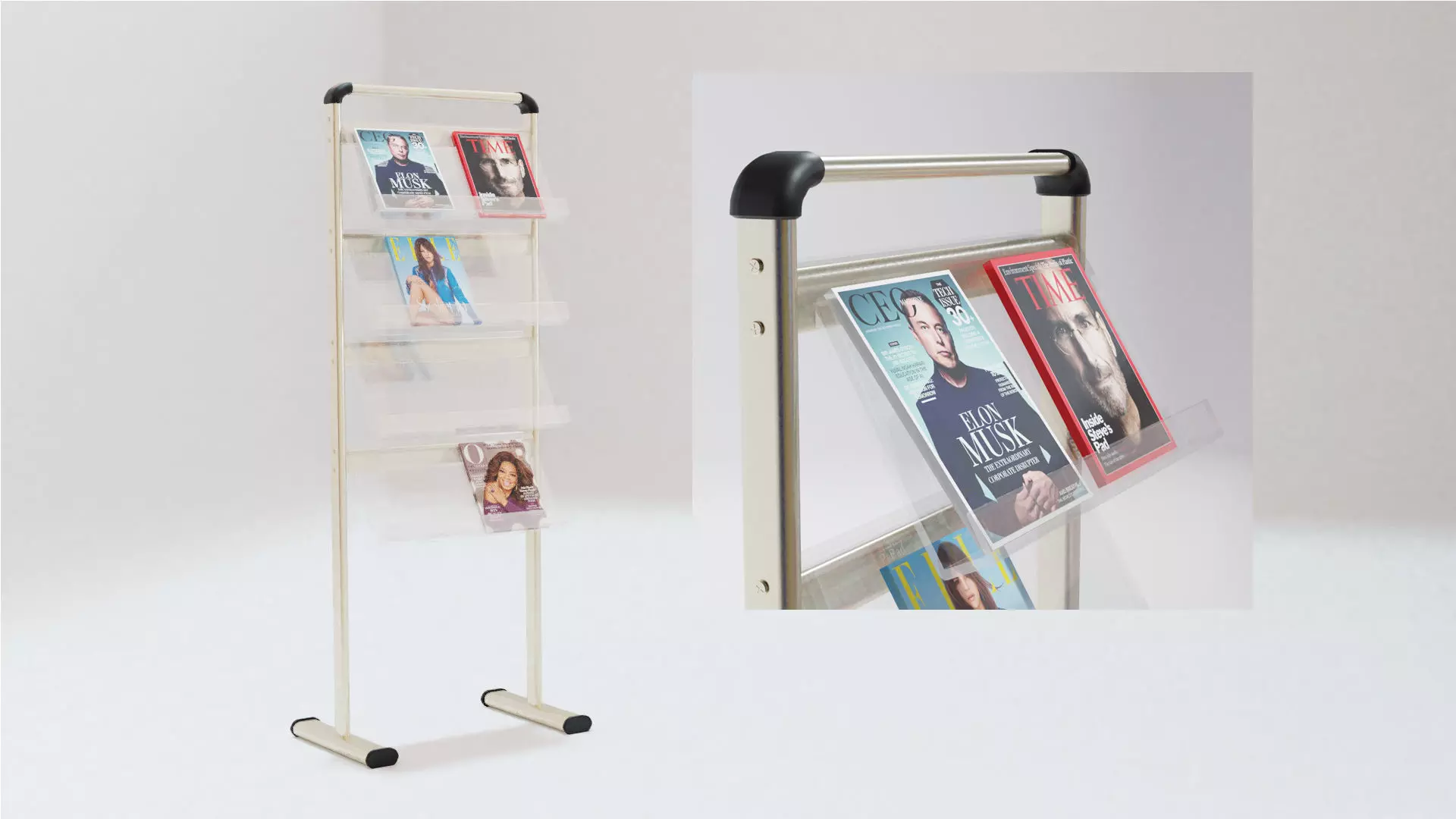 A4 Handout Flyer Magazine Brochure stand holder  Low-poly 3D model_0