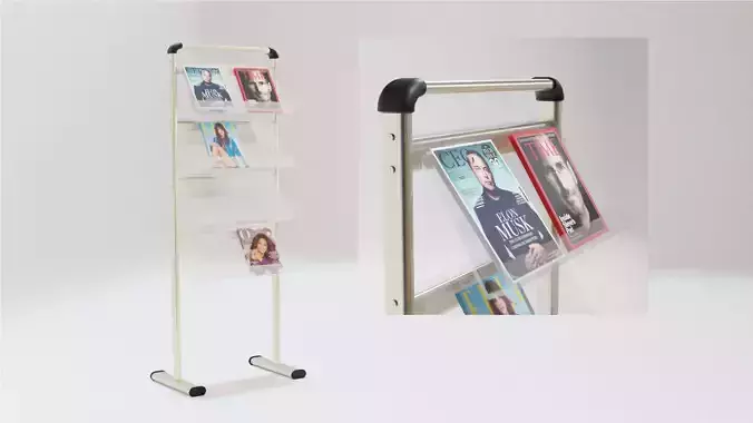 A4 Handout Flyer Magazine Brochure stand holder  Low-poly 3D model