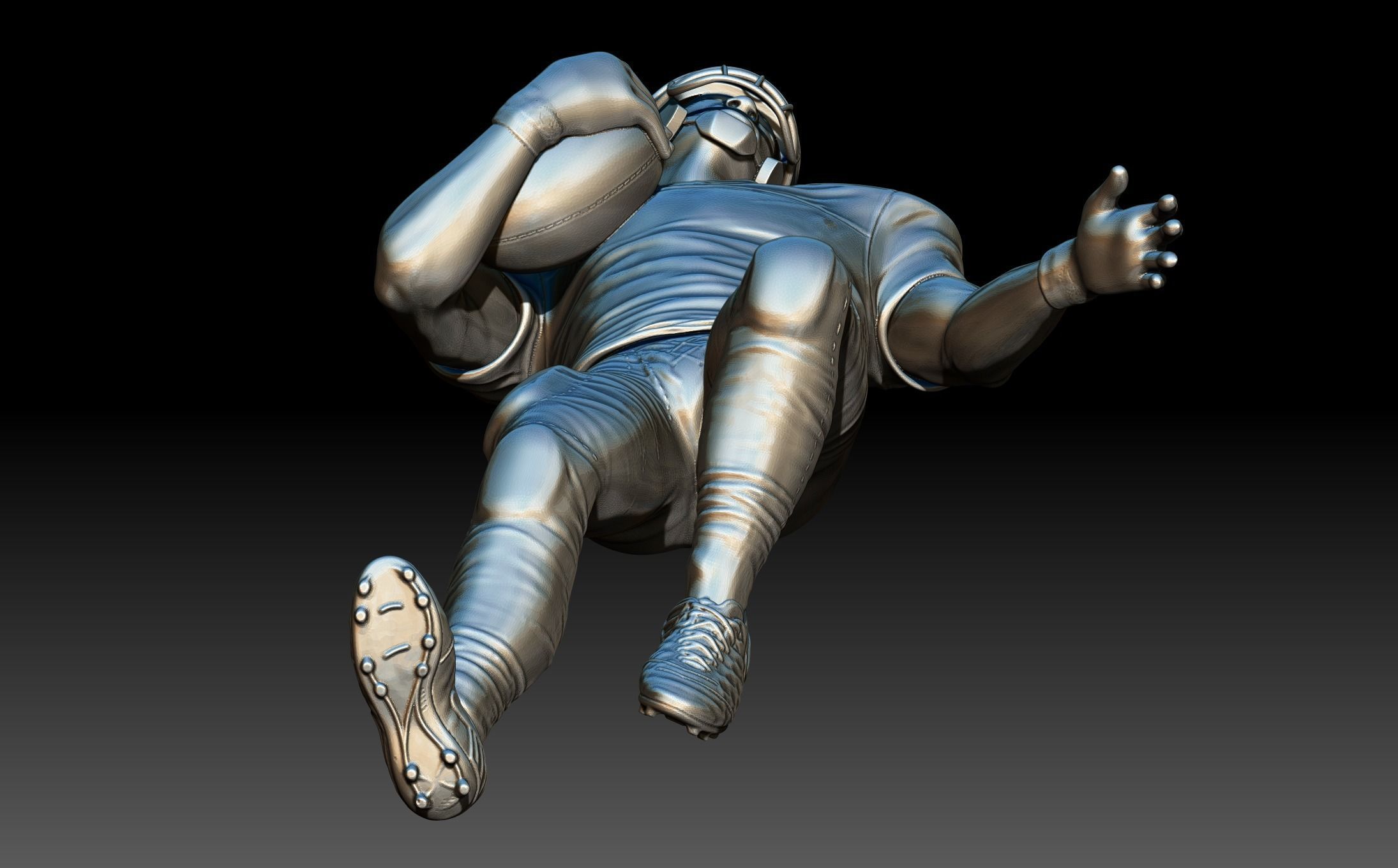 American footballer Pose 3D print model_3