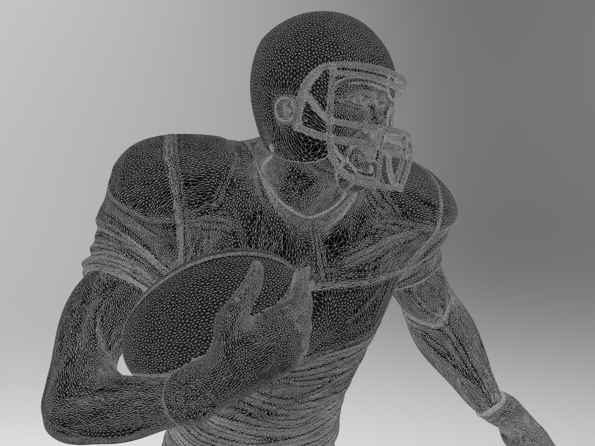 American footballer Pose 3D print model_5